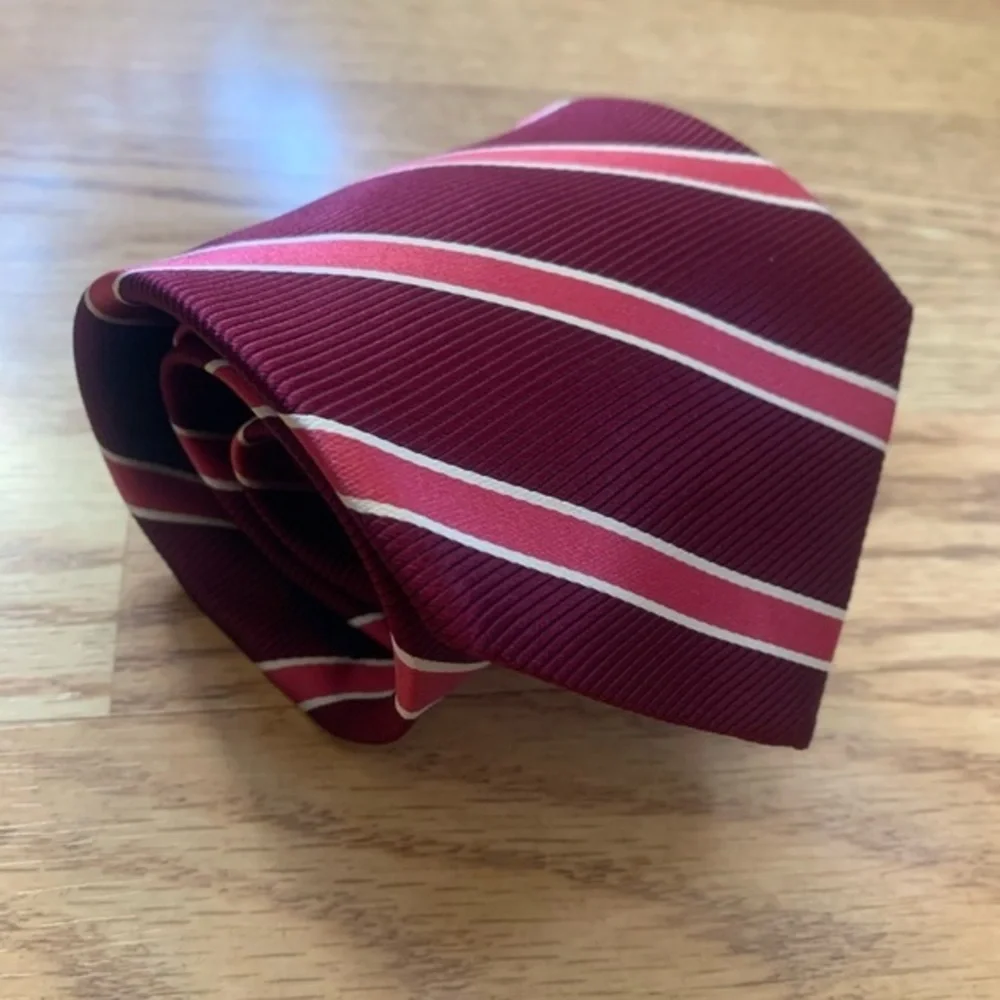 Brooks Brothers Burgundy & Pink Striped Tie